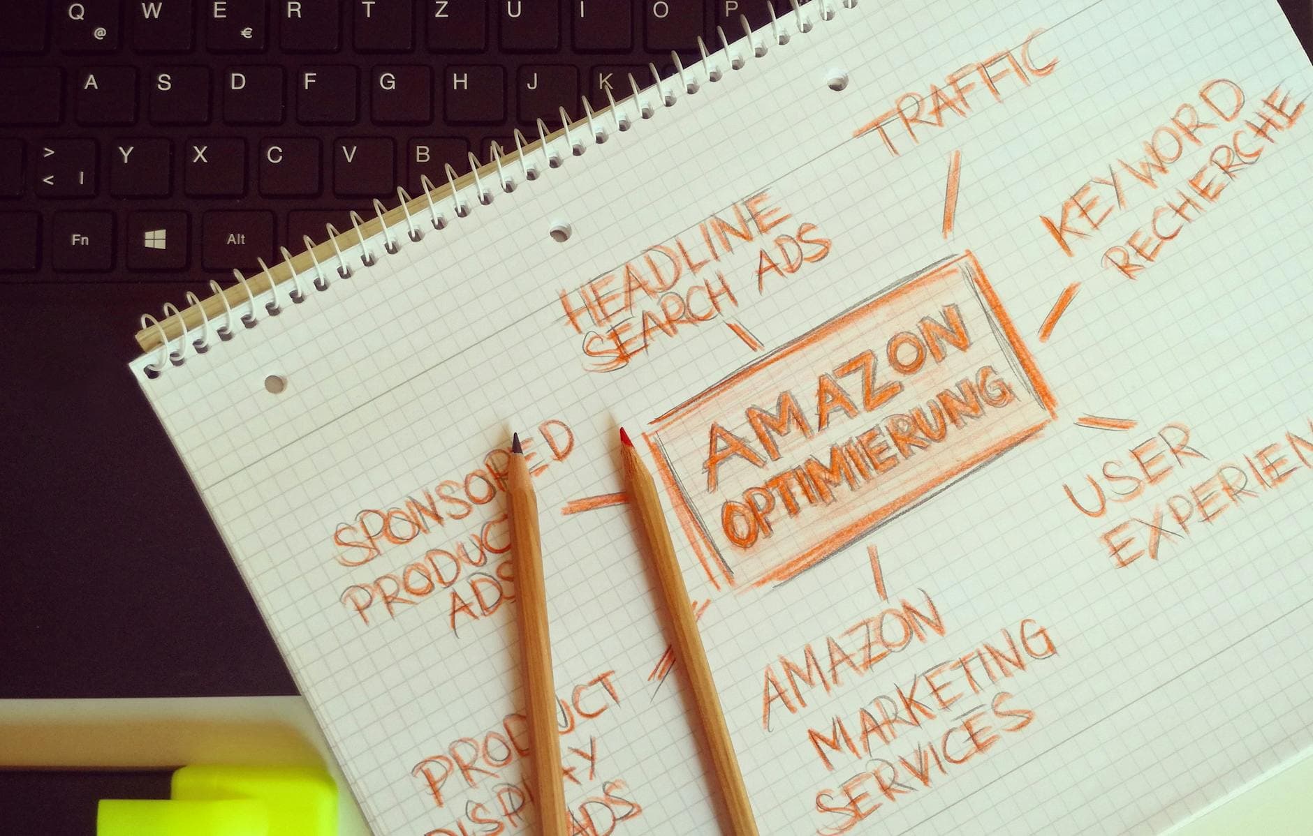 Split screen showing paid search ads and organic search results