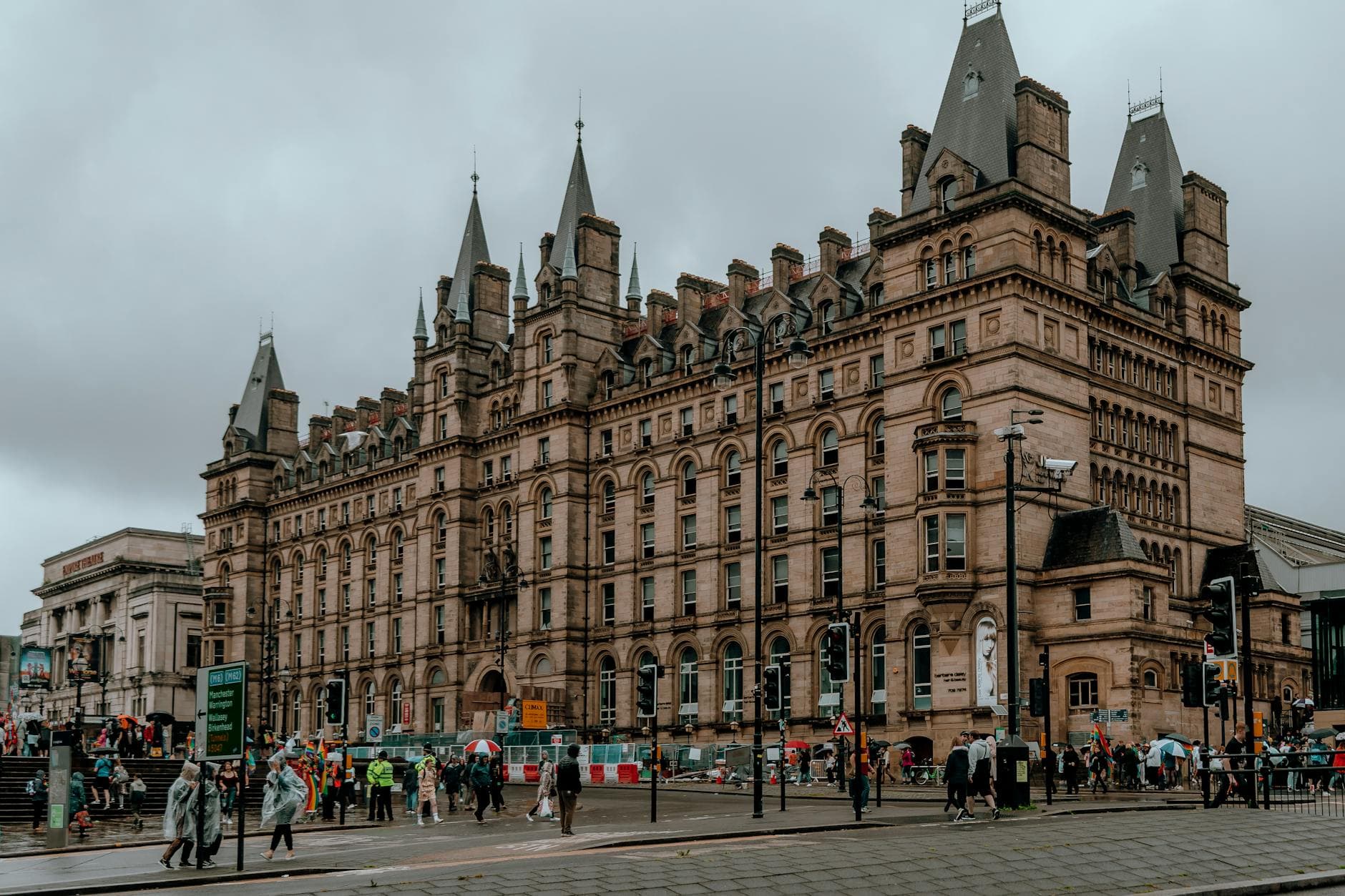 Liverpool city skyline and shopfront representing local SEO